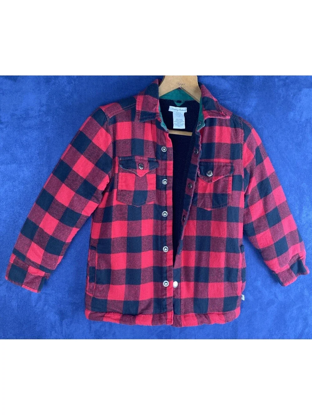 Tommy Bahama Boy’s M 7/8 Buffalo Plaid Sherpa Lined Shacket